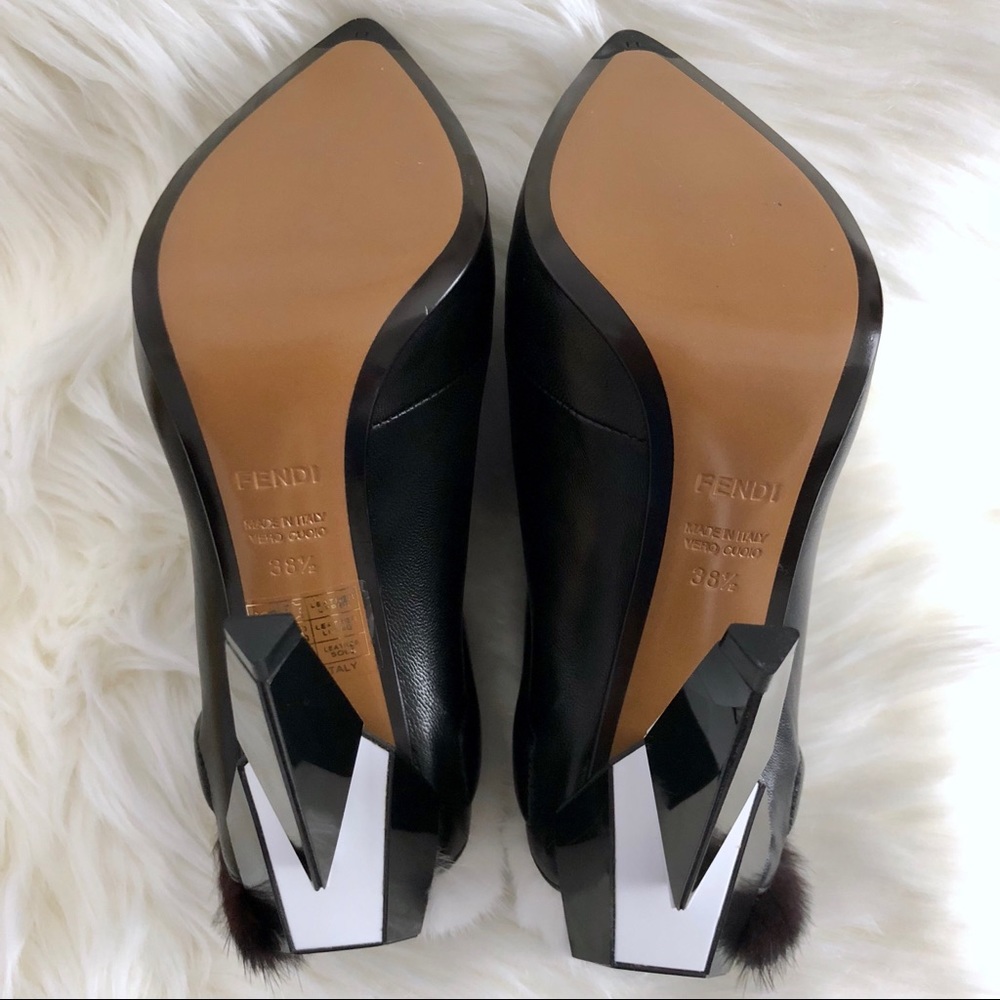 FENDI Lamb Leather & Mink Ankle Boot - Picture 4 of 8